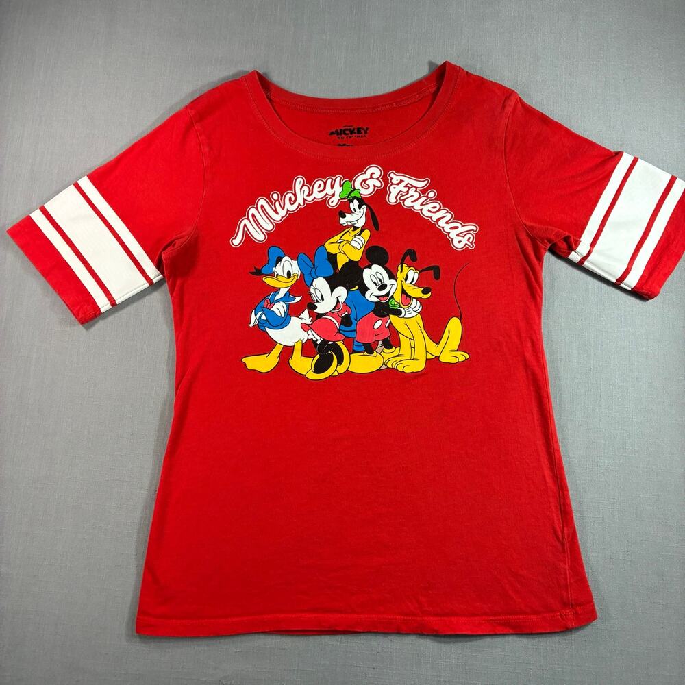 Disney Mickey & Friends Graphic T-Shirt Women's Small Red Short Sleeve Tee